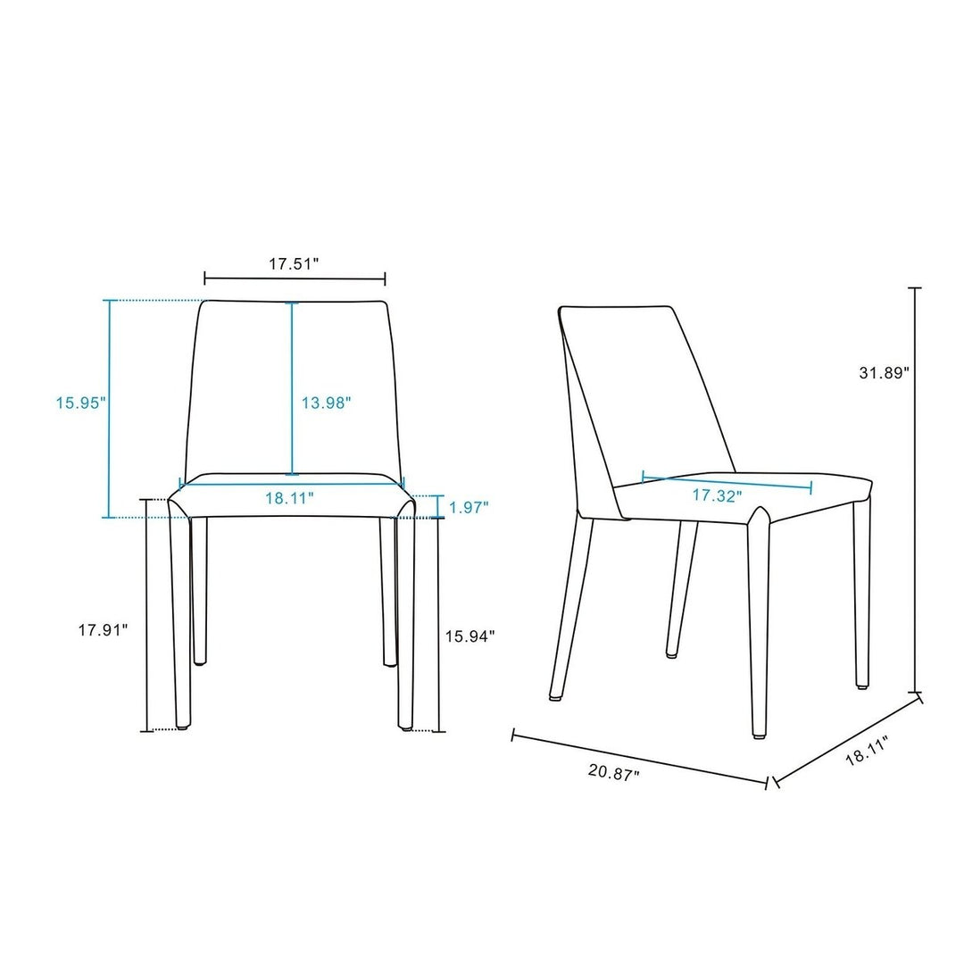 Paris Coral Leather Dining Chair Set of 2 Comfortable Upholstered Modern Design Image 3