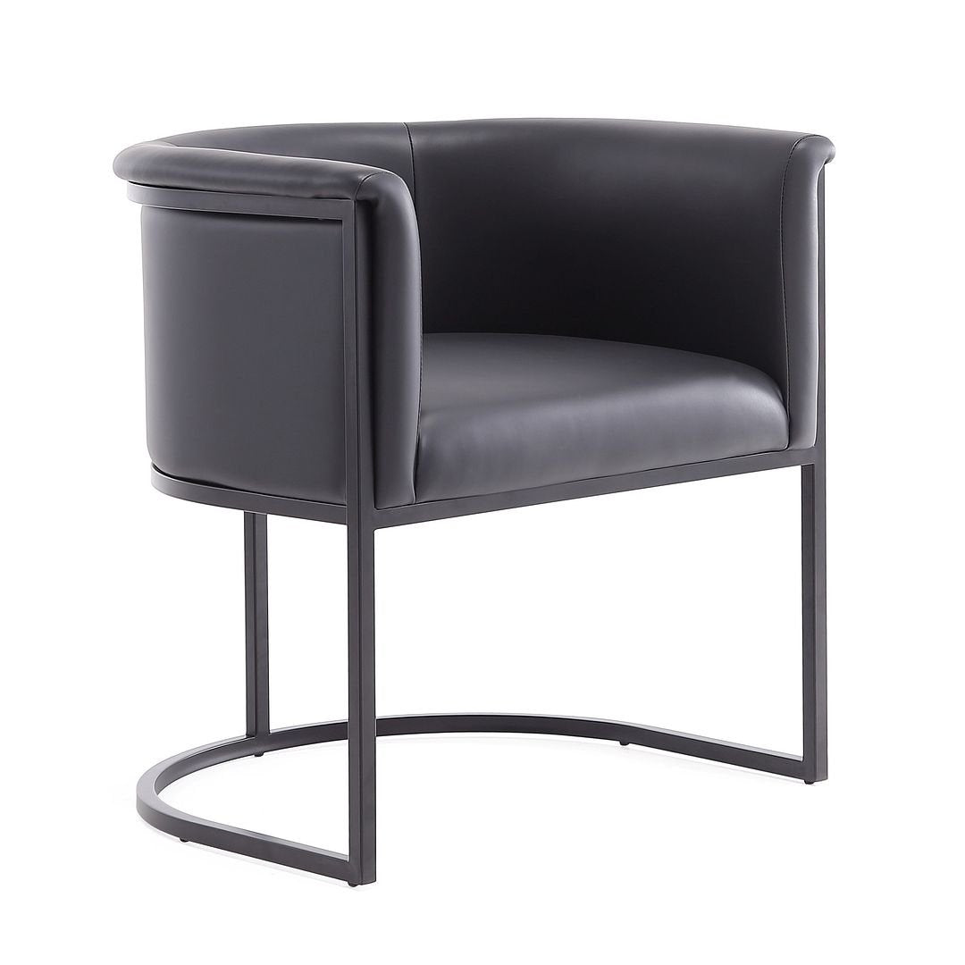 Bali Saddle and Black Faux Leather Dining Chair Image 4