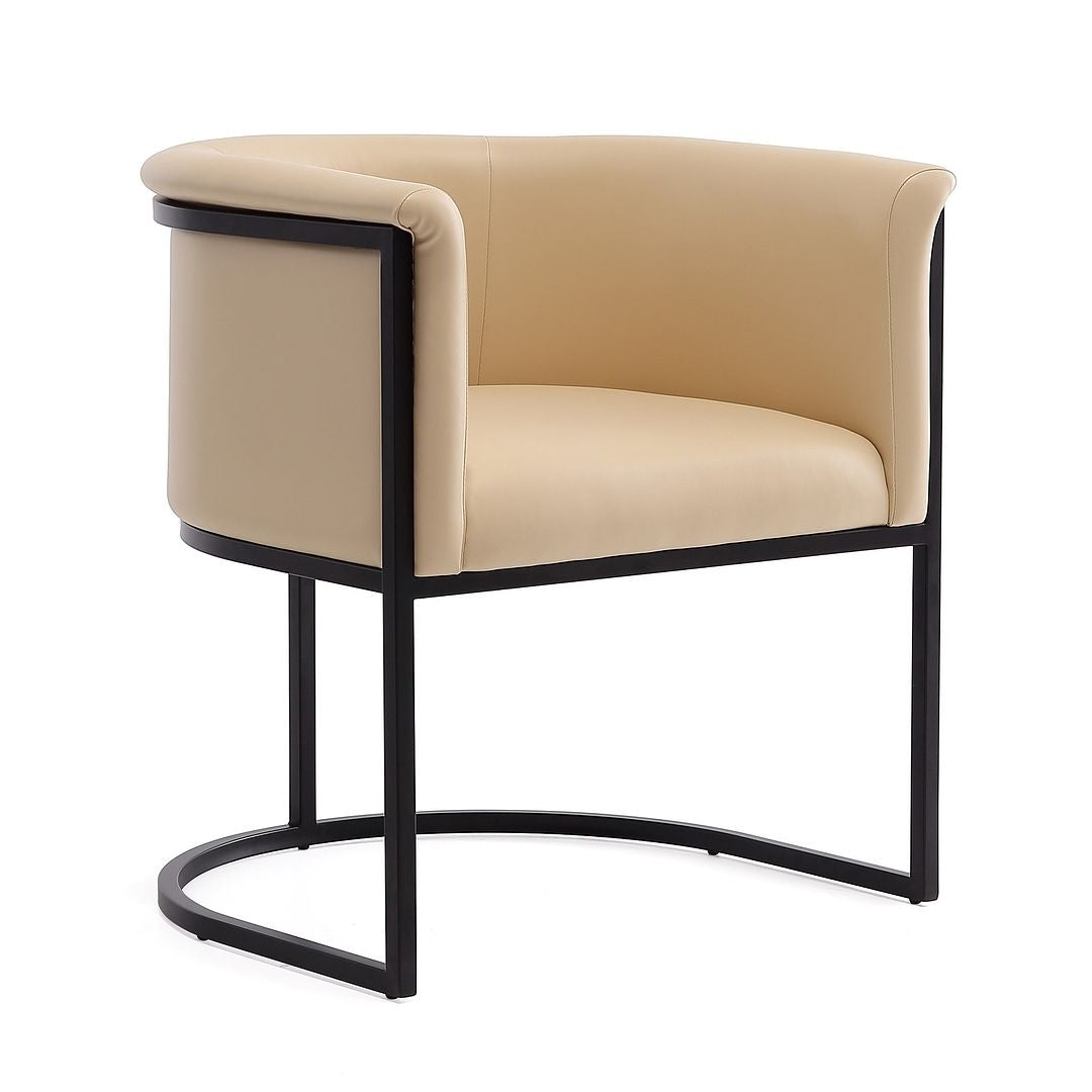 Bali Saddle and Black Faux Leather Dining Chair Image 6