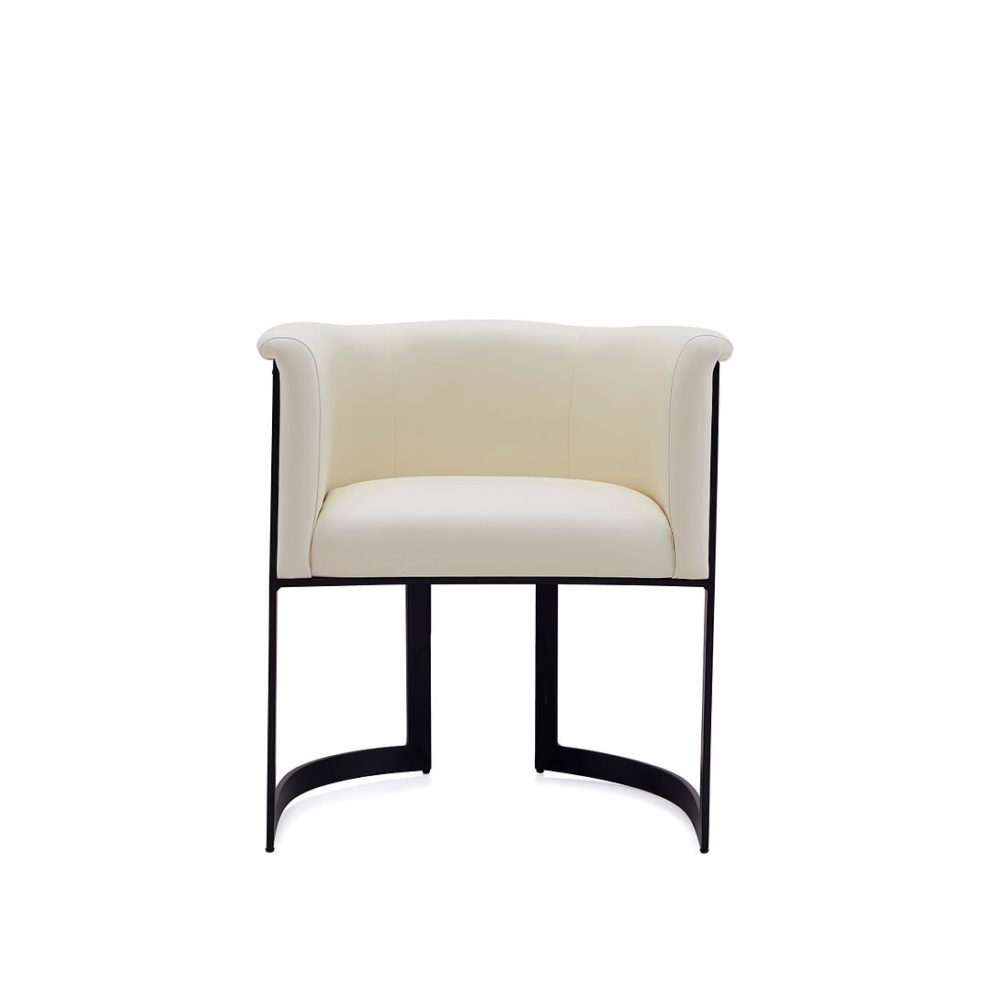 Corso Leatherette Dining Chair with Metal Frame Modern Barrel Style Comfort Image 1