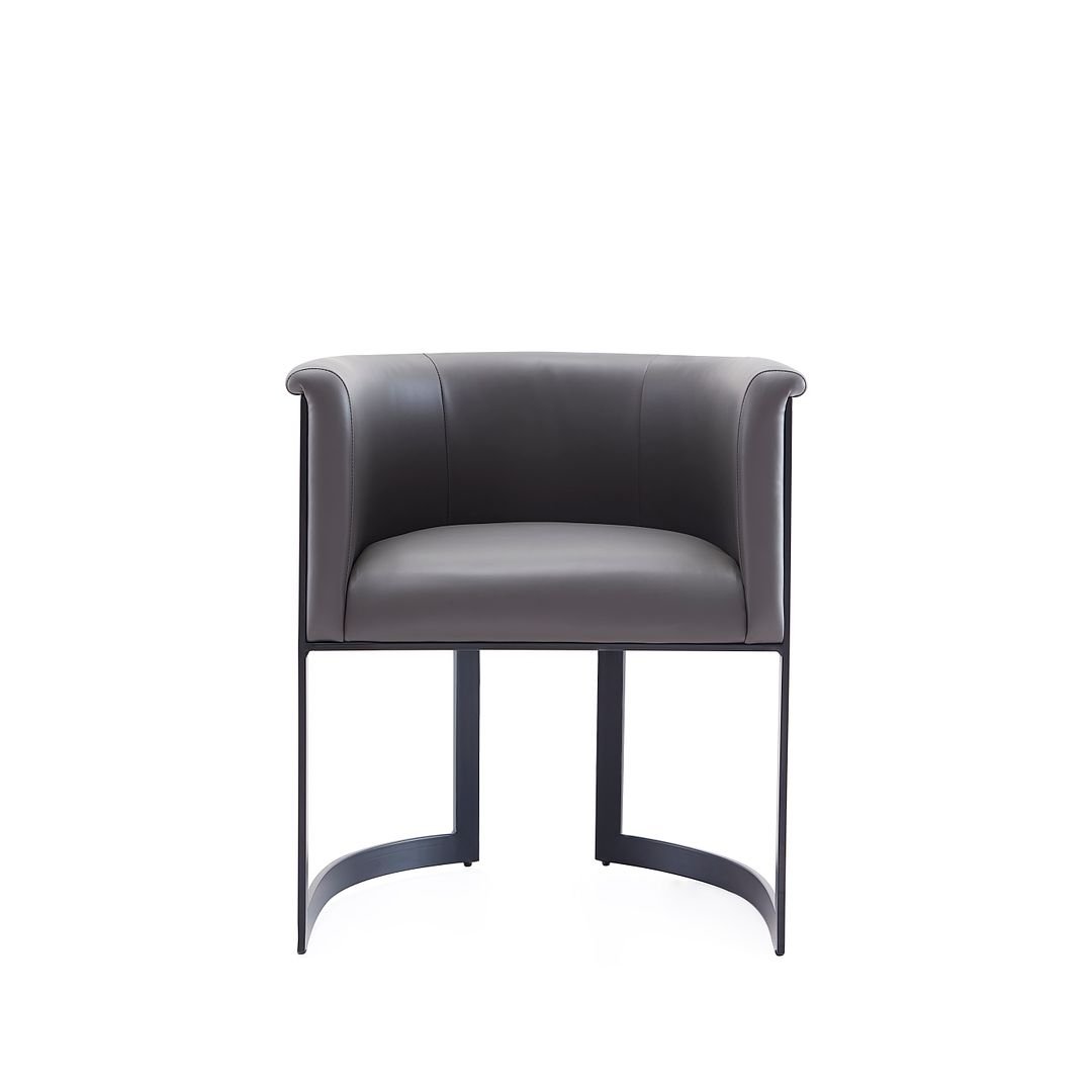 Corso Leatherette Dining Chair with Metal Frame Modern Barrel Style Comfort Image 1