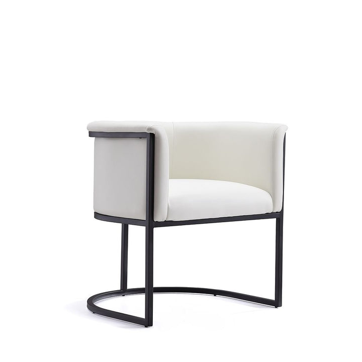 Bali Saddle and Black Faux Leather Dining Chair Image 7