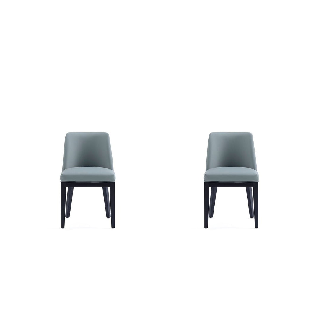 Gansevoort Modern Faux Leather Dining Chair Set of 2 Arm Armless Black Image 1