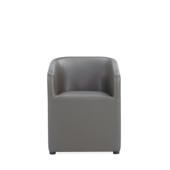 Anna Modern Round Faux Leather Dining Armchair Image 5