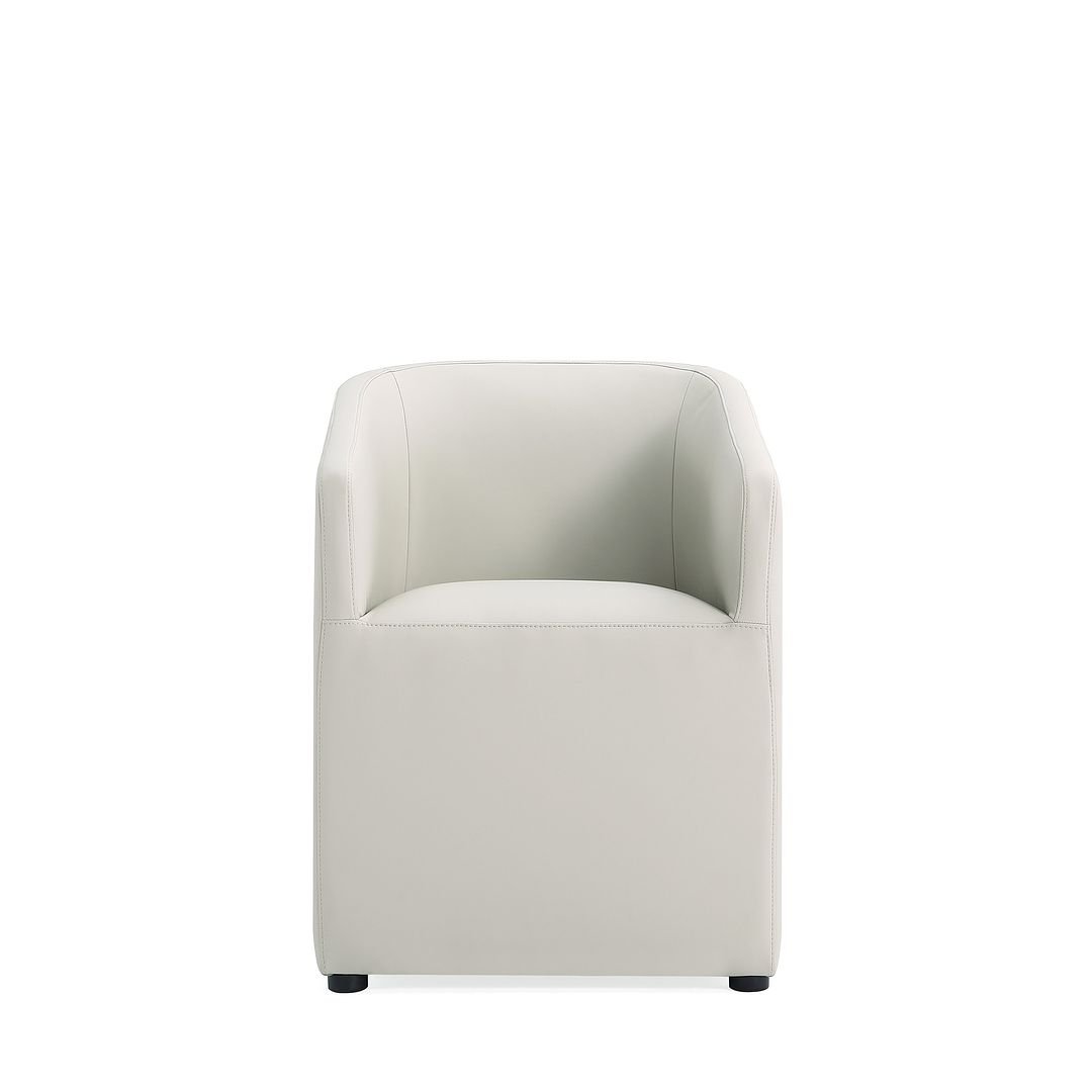 Anna Modern Round Faux Leather Dining Armchair Image 6
