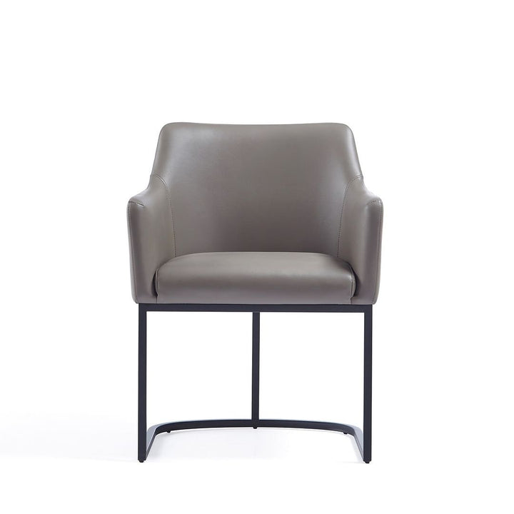 Serena Dining Armchair Leatherette Upholstered Steel Legs Modern Design Fully Assembled Image 4