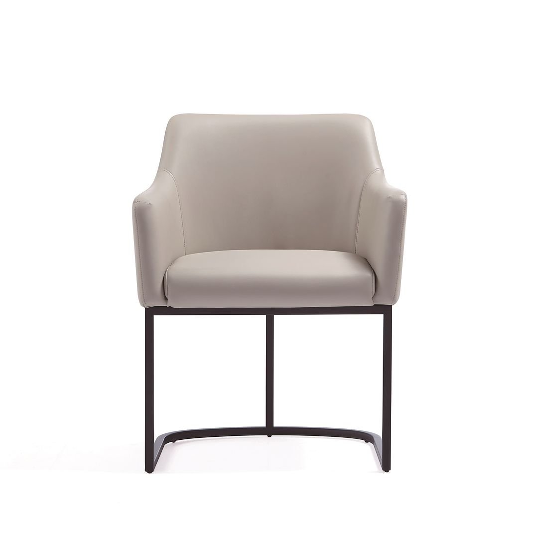 Serena Dining Armchair Leatherette Upholstered Steel Legs Modern Design Fully Assembled Image 1