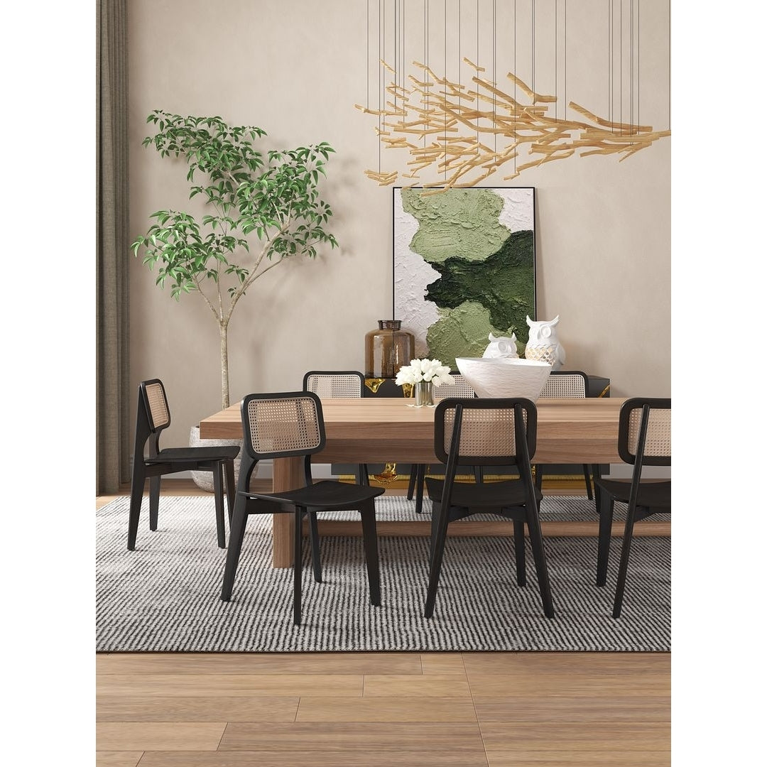 Versailles Square Dining Chair and Natural Cane - Set of 2 Image 2