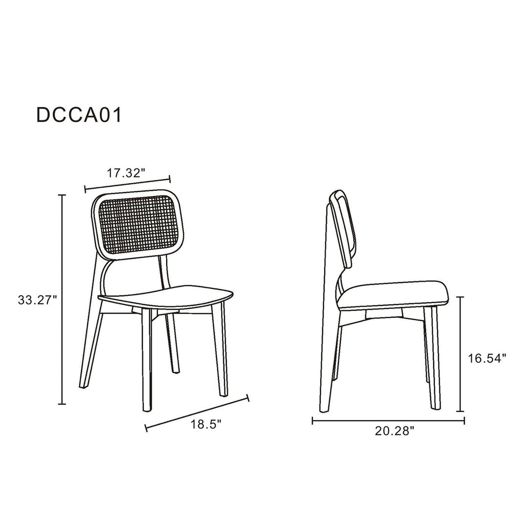 Versailles Square Dining Chair and Natural Cane - Set of 2 Image 3