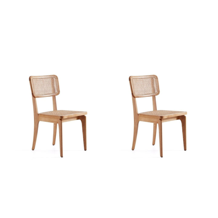 Giverny Dining Chair Set of 2 Natural Cane American Ash Wood Frame Image 1