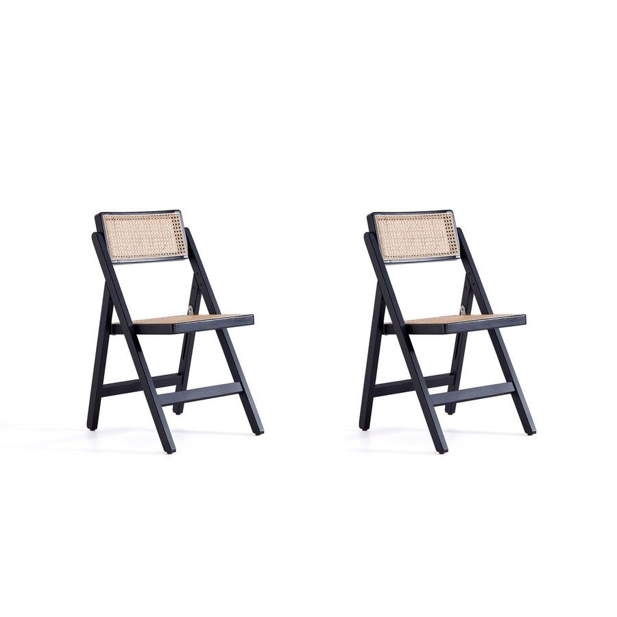 Pullman Folding Dining Chair and Natural Cane - Set of 2 Image 1