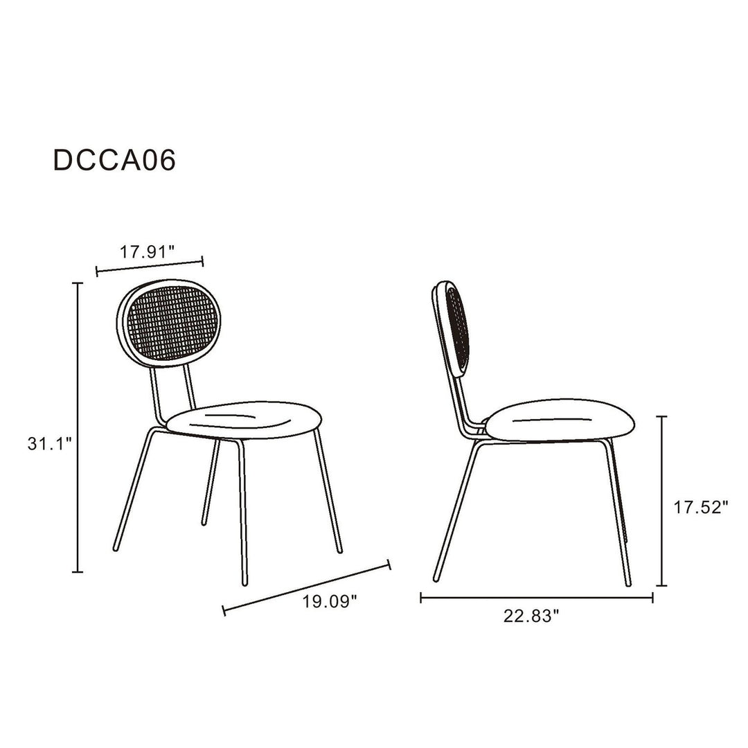 Jardin Dining Chair with Cane and Grey Upholstered Seating - Set of 2 Image 3
