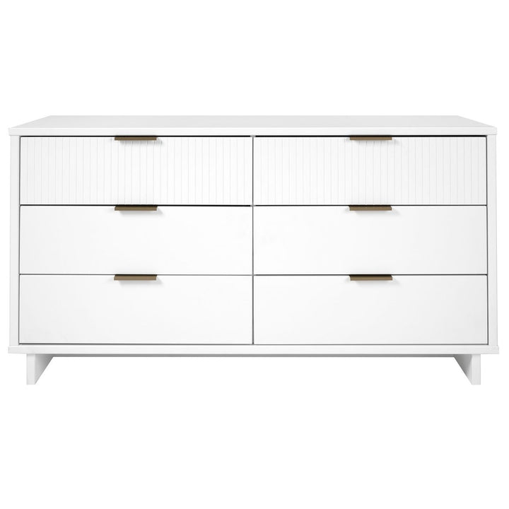 Granville 55 Modern Double Wide Dresser 6 Drawers UV Finish Soft Close Gray Image 1