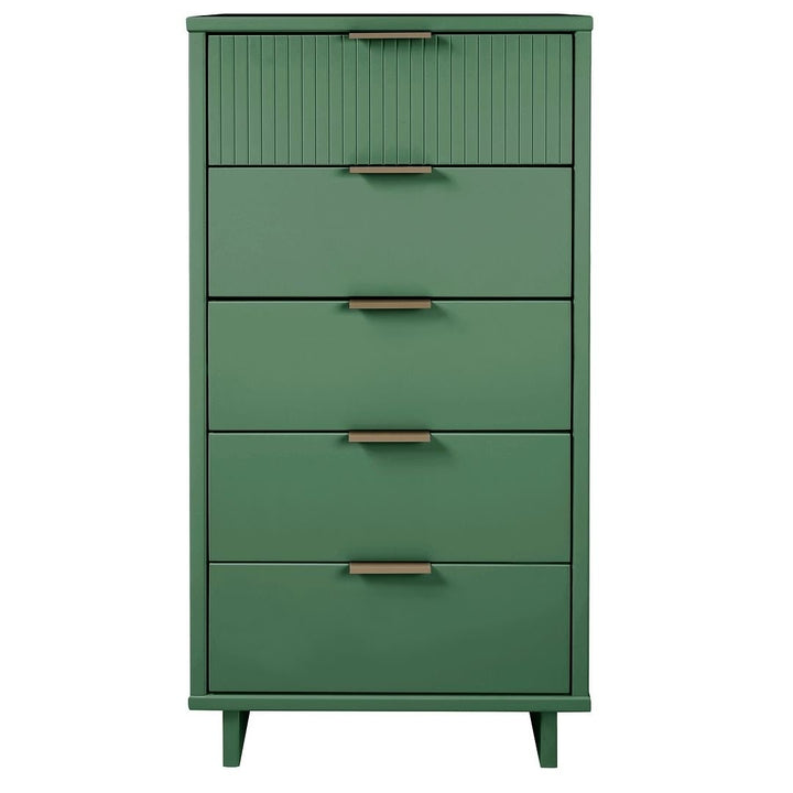 Granville Tall Narrow Dresser 23.62" Modern 5 Drawer Soft Close UV Finish Image 1