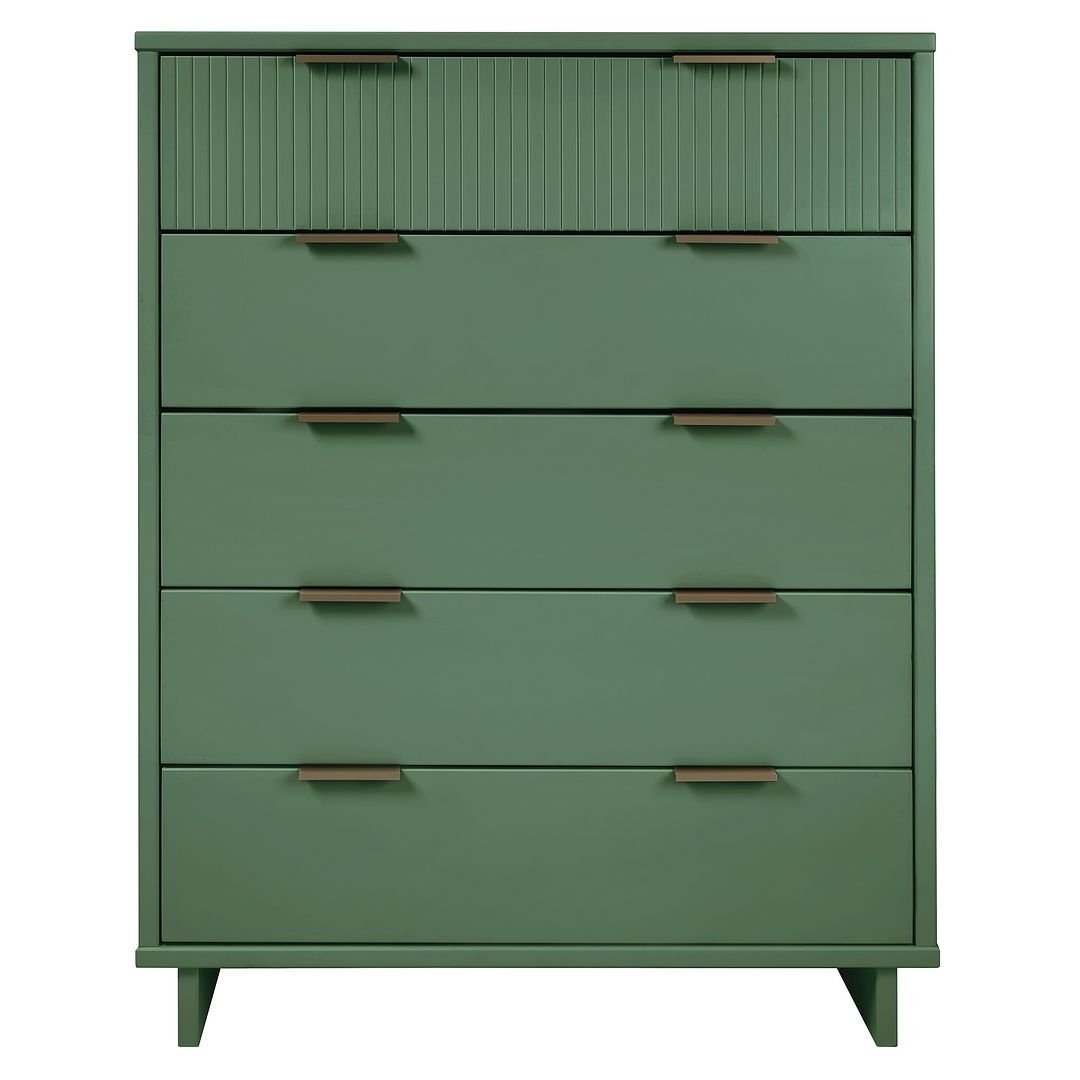 Granville 45.27" Modern Tall Dresser 5 Drawers UV Finish Metal Handles Multiple Colors Image 1