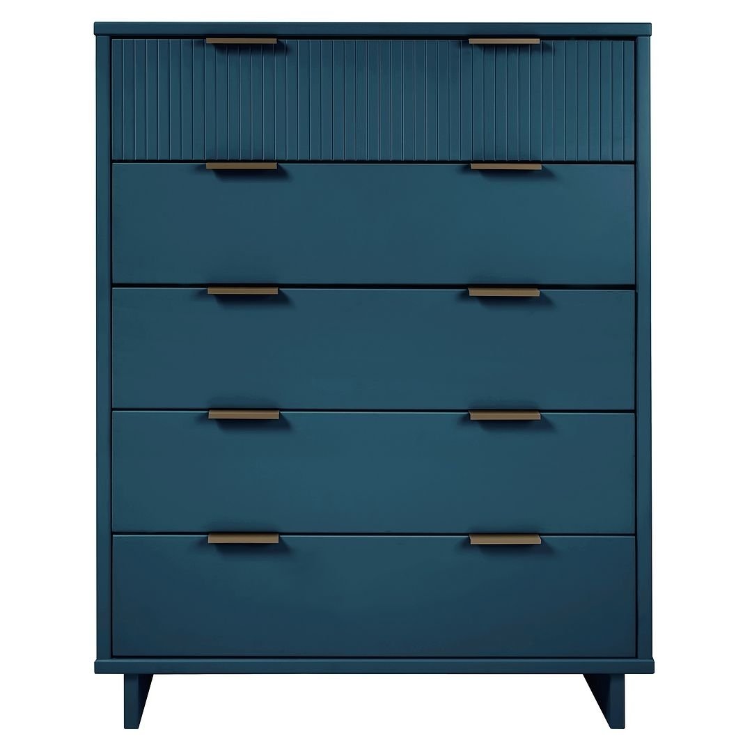 Granville 45.27" Modern Tall Dresser 5 Drawers UV Finish Metal Handles Multiple Colors Image 1