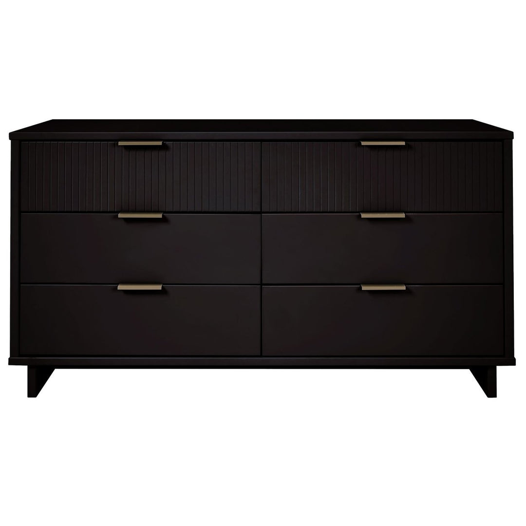 Granville 55 Modern Double Wide Dresser 6 Drawers UV Finish Soft Close Gray Image 4