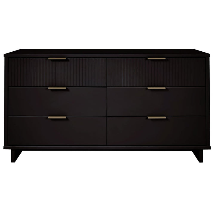 Granville 55 Modern Double Wide Dresser 6 Drawers UV Finish Soft Close Gray Image 4