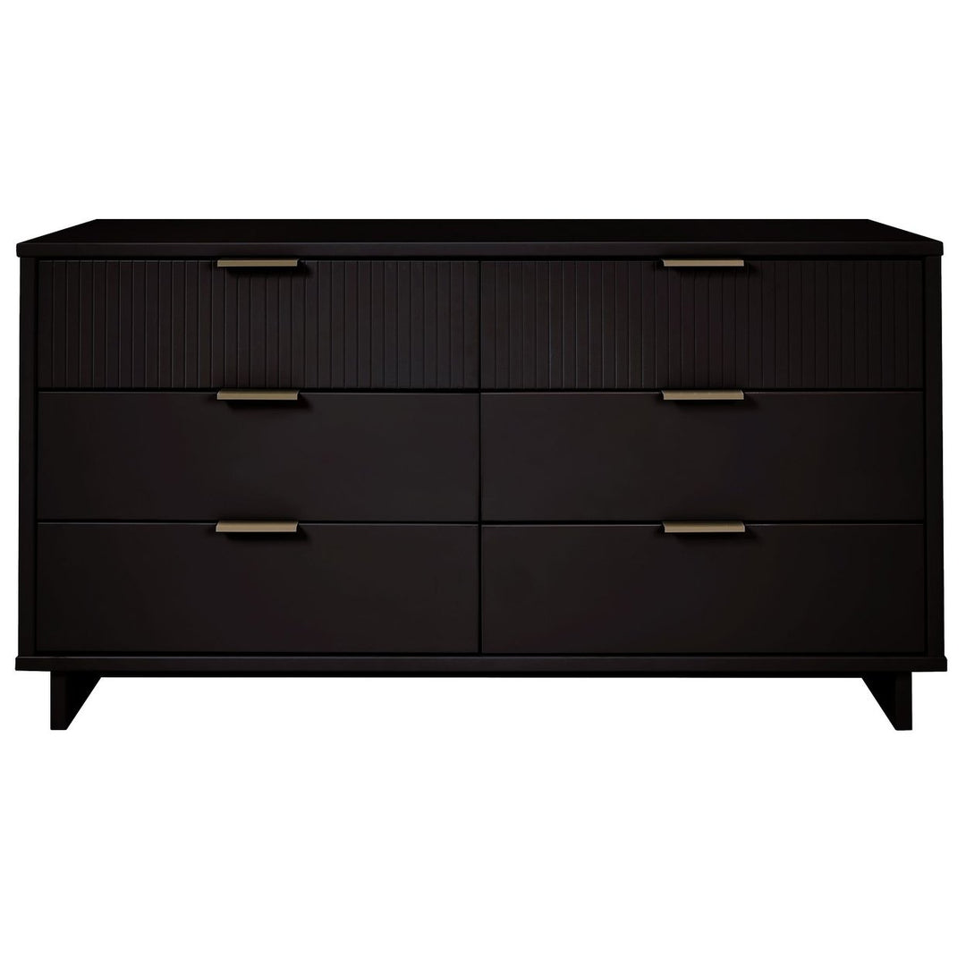 Granville 55.07" Modern Double Wide Dresser with 6 Full Extension Drawers Image 1