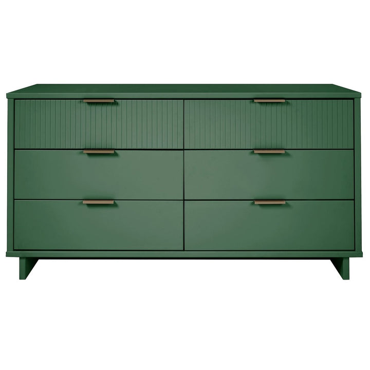 Granville 55 Modern Double Wide Dresser 6 Drawers UV Finish Soft Close Gray Image 5