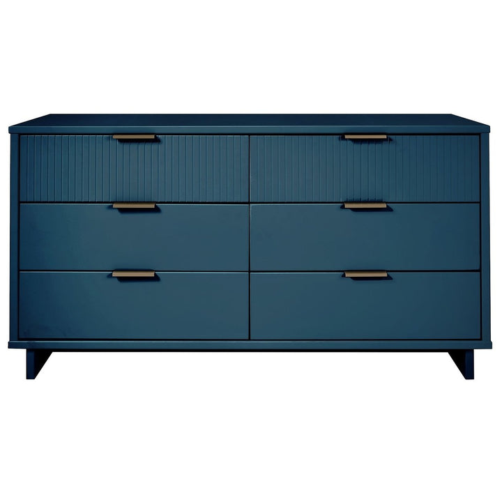 Granville 55 Modern Double Wide Dresser 6 Drawers UV Finish Soft Close Gray Image 6