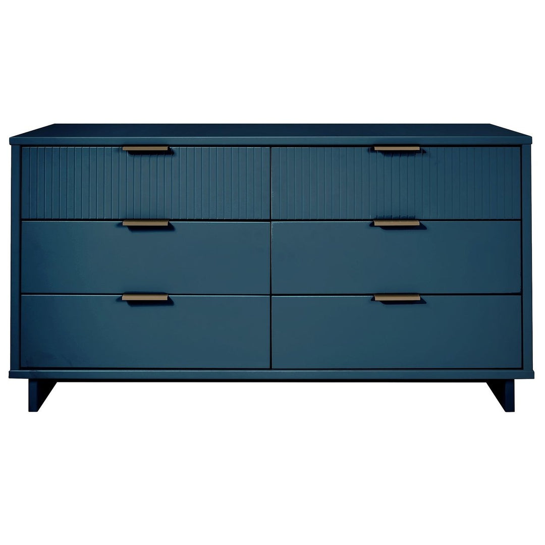 Granville 55.07" Modern Double Wide Dresser with 6 Full Extension Drawers Image 1