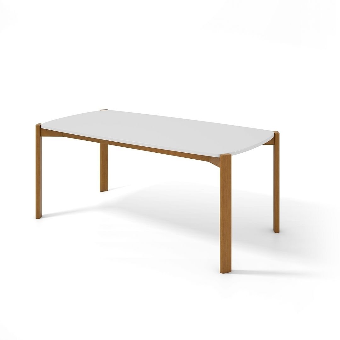 Mid-Century Modern Gales 70.87 Dining Table with Solid Wood Legs Image 5