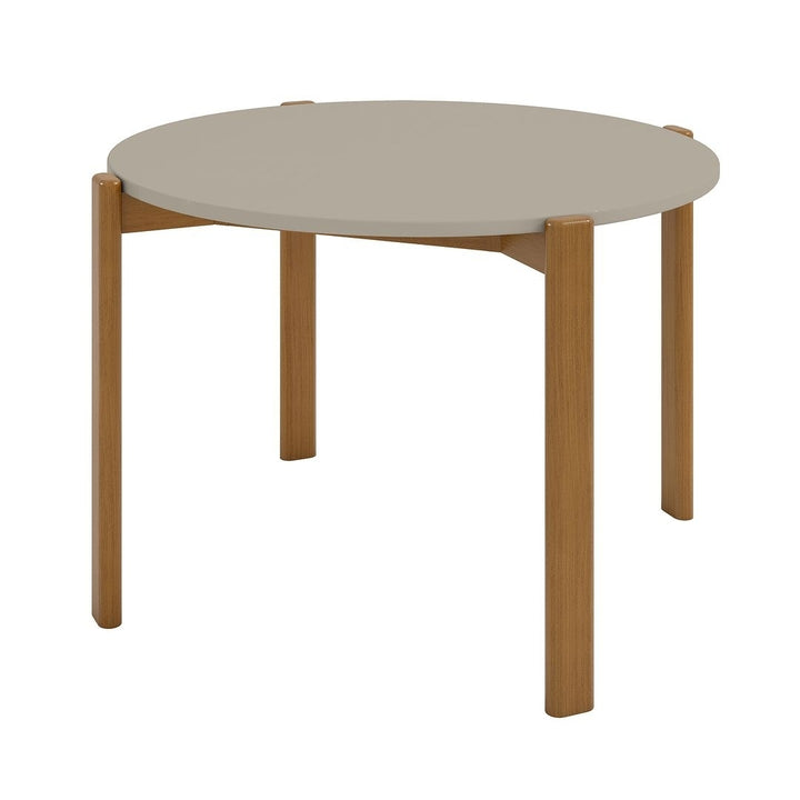 Mid-Century Modern Gales Round 46.54 Dining Table with Solid Wood Legs Image 4