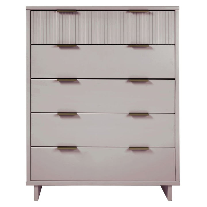 Granville 45.27" Modern Tall Dresser 5 Drawers UV Finish Metal Handles Multiple Colors Image 1