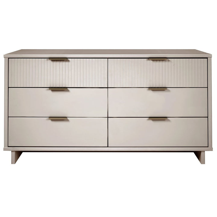 Granville 55 Modern Double Wide Dresser 6 Drawers UV Finish Soft Close Gray Image 8