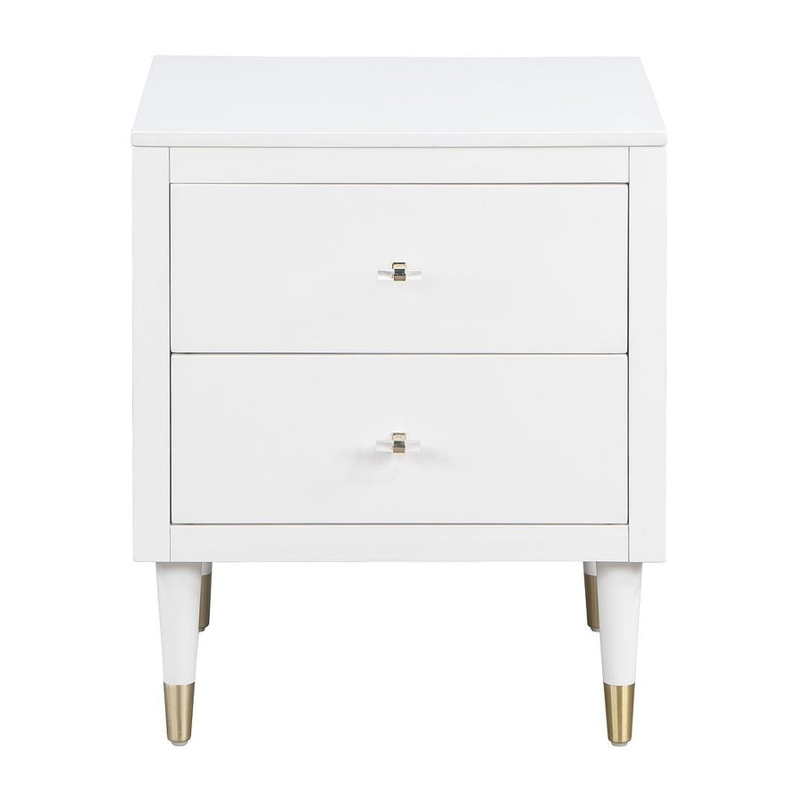 Stanton Modern Nightstand with 2 Full Extension Drawers and Solid Wood Legs Image 1