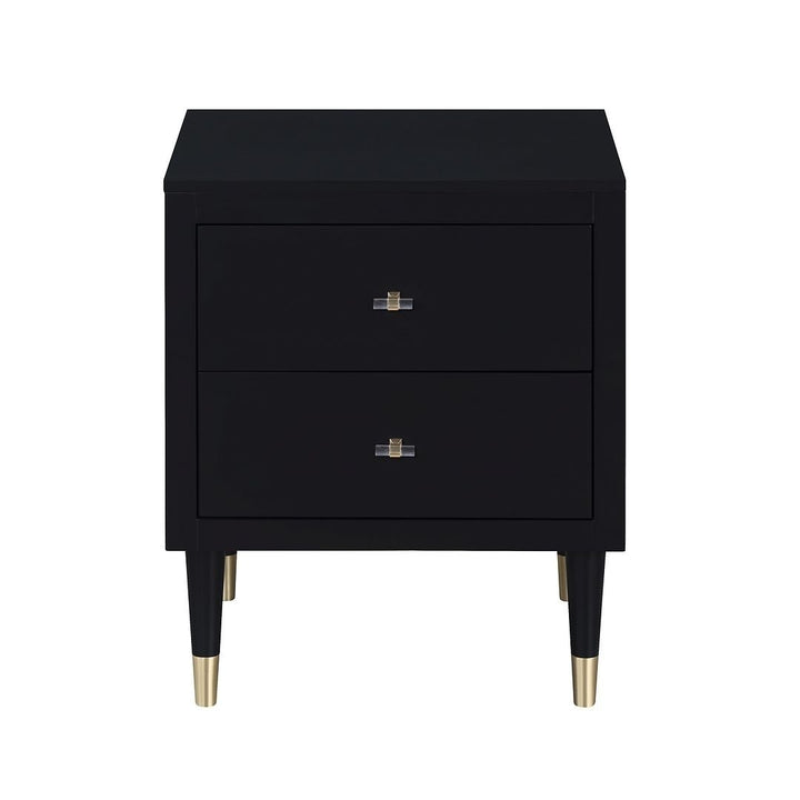 Stanton Modern Nightstand with 2 Full Extension Drawers and Solid Wood Legs Image 1