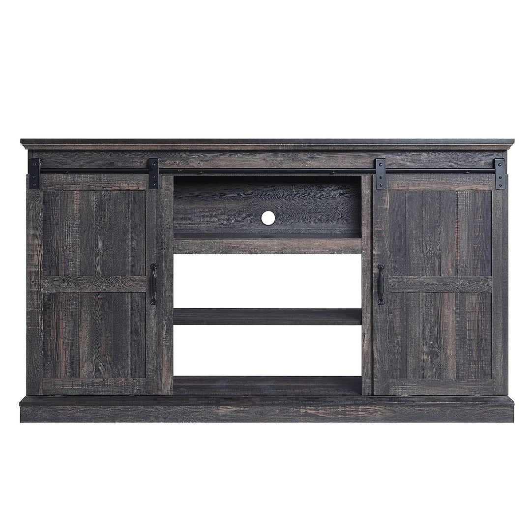 Myrtle 60" TV Stand with 2 Sliding Doors Oak Image 4