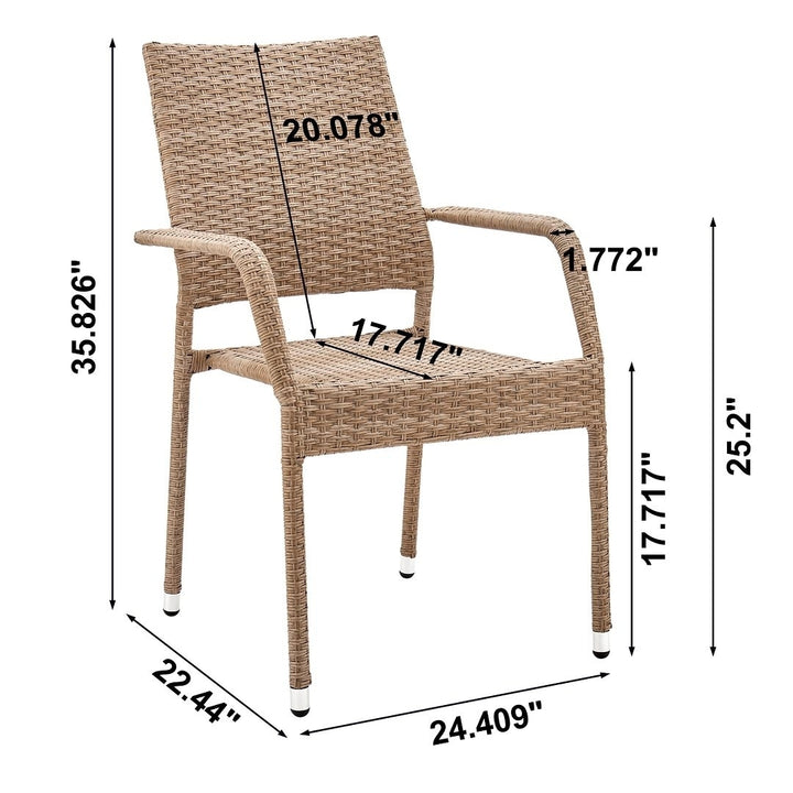 Genoa Patio Dining Armchair in Nature Tan Weave Image 3
