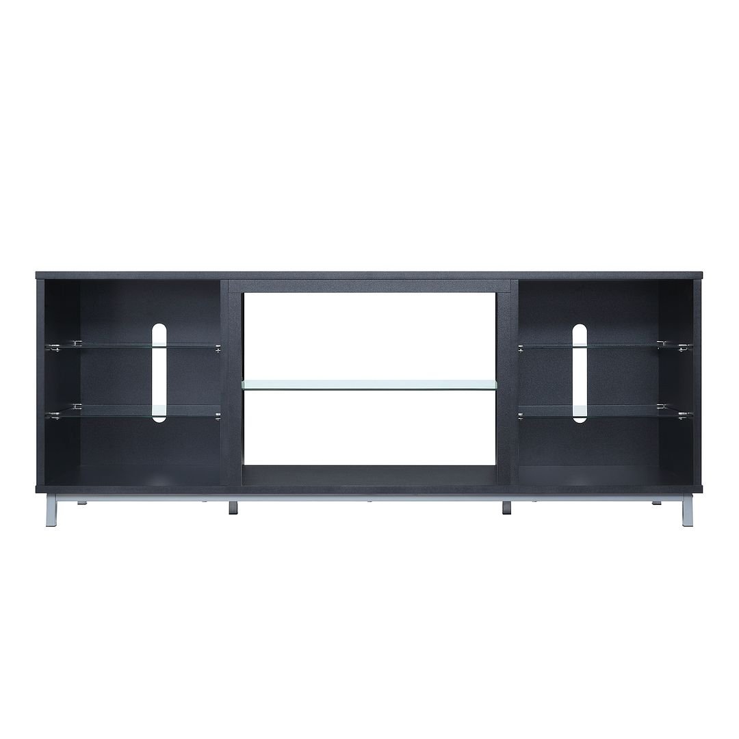 Brighton 60" TV Stand with Glass Shelves and Media Wire Management Image 5