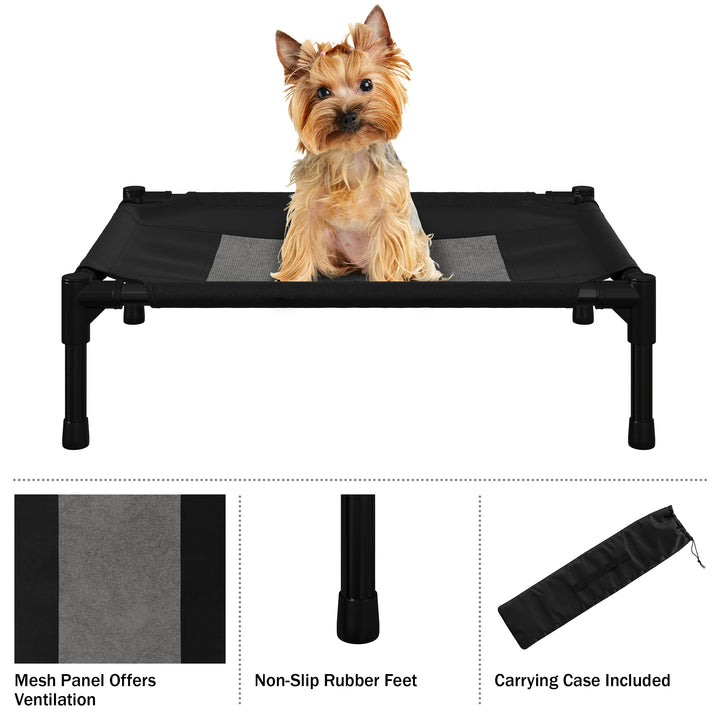 PETMAKER Elevated Dog Bed 24.5x18.5 Black Portable Waterproof Indoor Outdoor Image 4