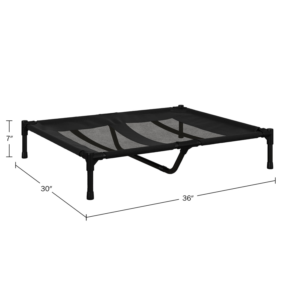 PETMAKER Elevated Dog Bed 36x30 Portable Black Waterproof for Pets up to 80lbs Image 2