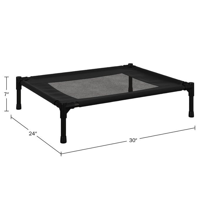 PETMAKER Elevated Dog Bed 30x24 Black Portable Weather-Resistant Cot for Pets Image 2