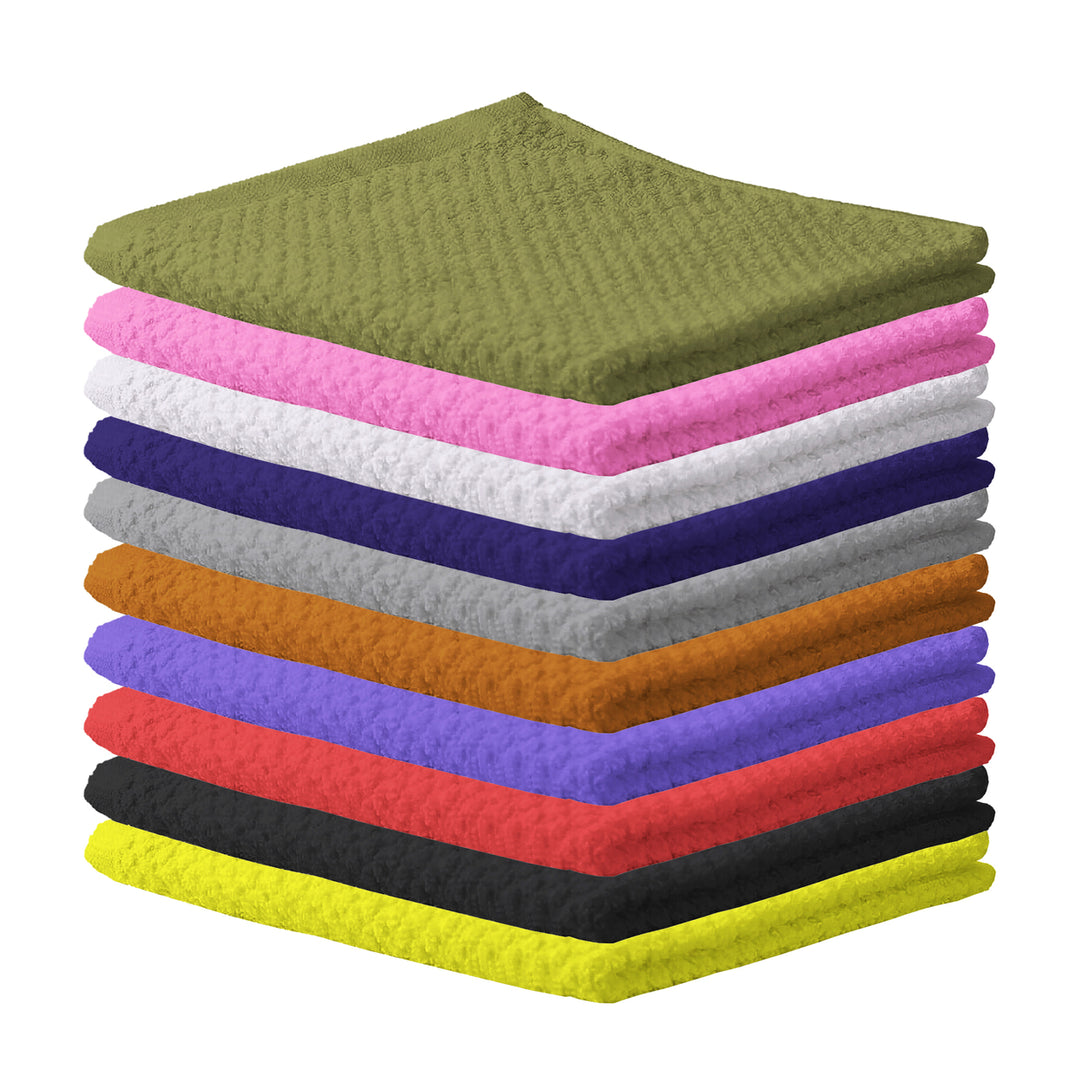 10-Pack: Multipurpose Super Absorbent Ultra Soft 100% Cotton Ring Spun Stitched Wash cloths Image 4