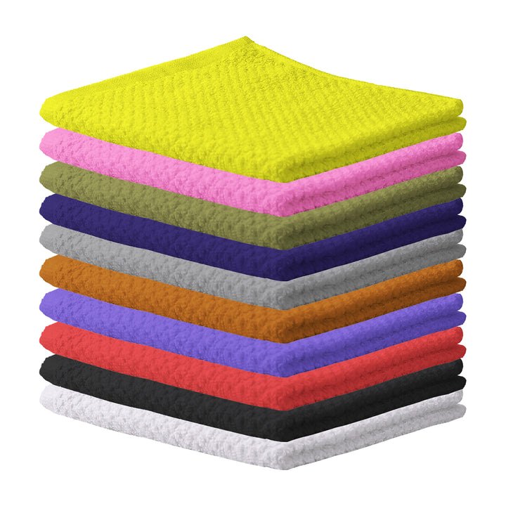 10-Pack: Multipurpose Super Absorbent Ultra Soft 100% Cotton Ring Spun Stitched Wash cloths Image 6
