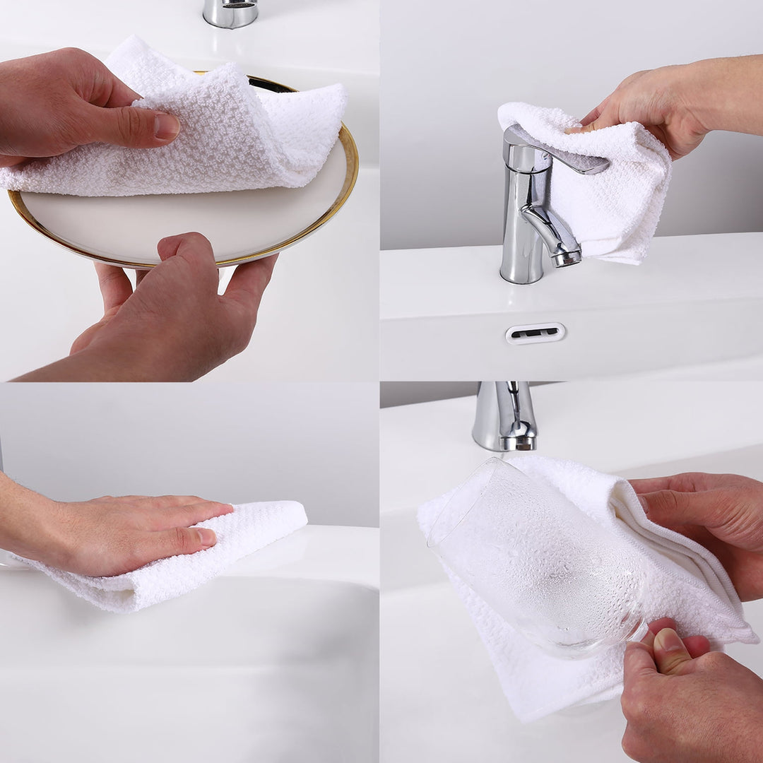 20-Pack: Multipurpose Super Absorbent Ultra Soft 100% Cotton Ring Spun Stitched Wash cloths Image 10