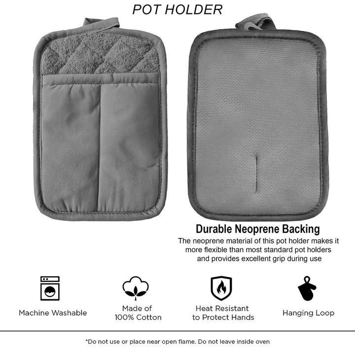 2-Pack: Lightweight Durable Multipurpose Kitchen Oven Heat Resistant Neoprene Pot Holders Image 6