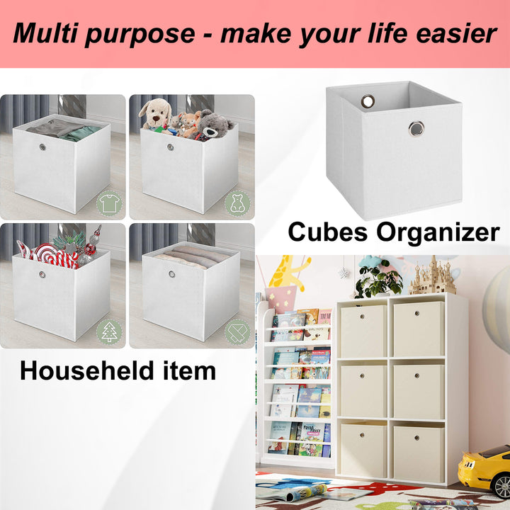 Multipurpose Stackable Basic Fabric Collapsible Storage Bin Cube-Organizer Image 8