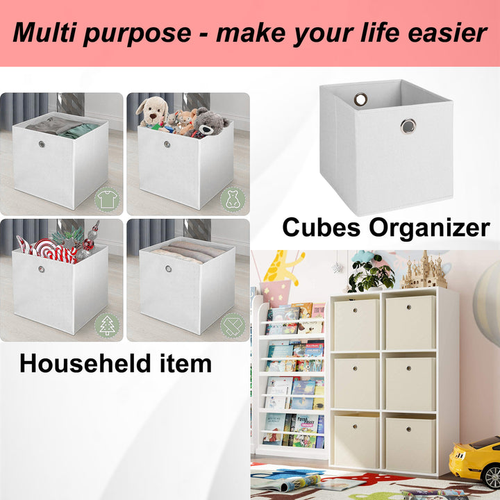 2-Pack: Multipurpose Stackable Basic Fabric Collapsible Storage Bin Cube Organizer Image 8