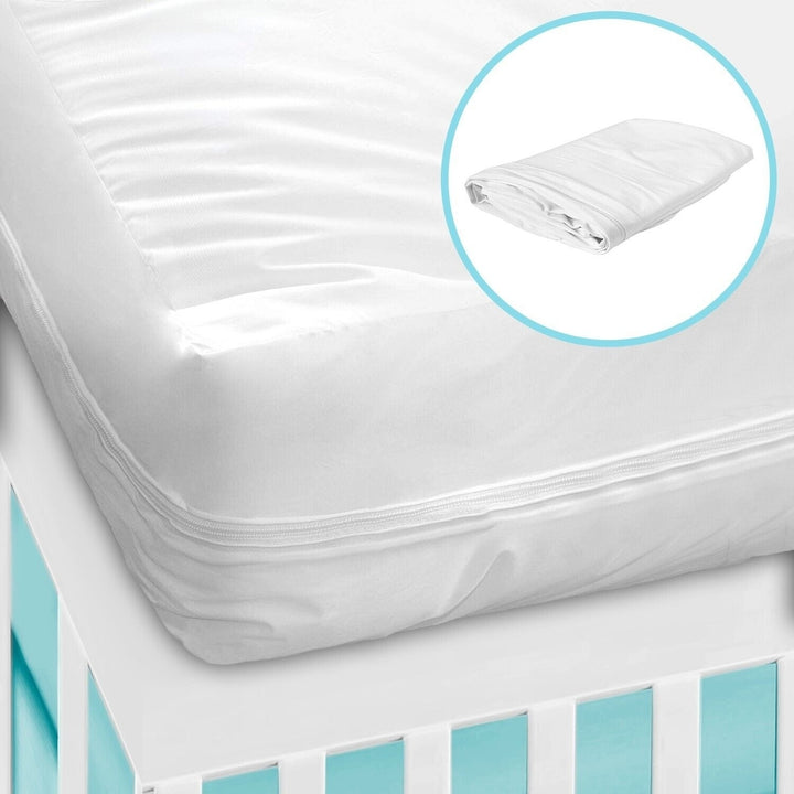 100% Vinyl Heavy Duty Water Resistant Breathable Zippered Encasement Mattress Protector 16 Image 5