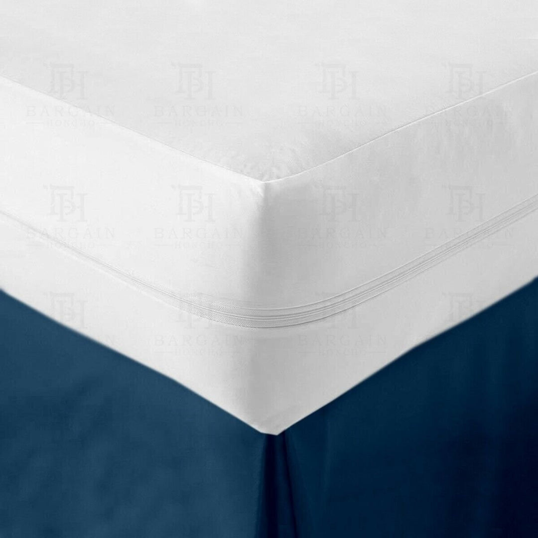 Vinyl Heavy Duty Waterproof Breathable Zippered Encasement Mattress Protector 8" Image 2