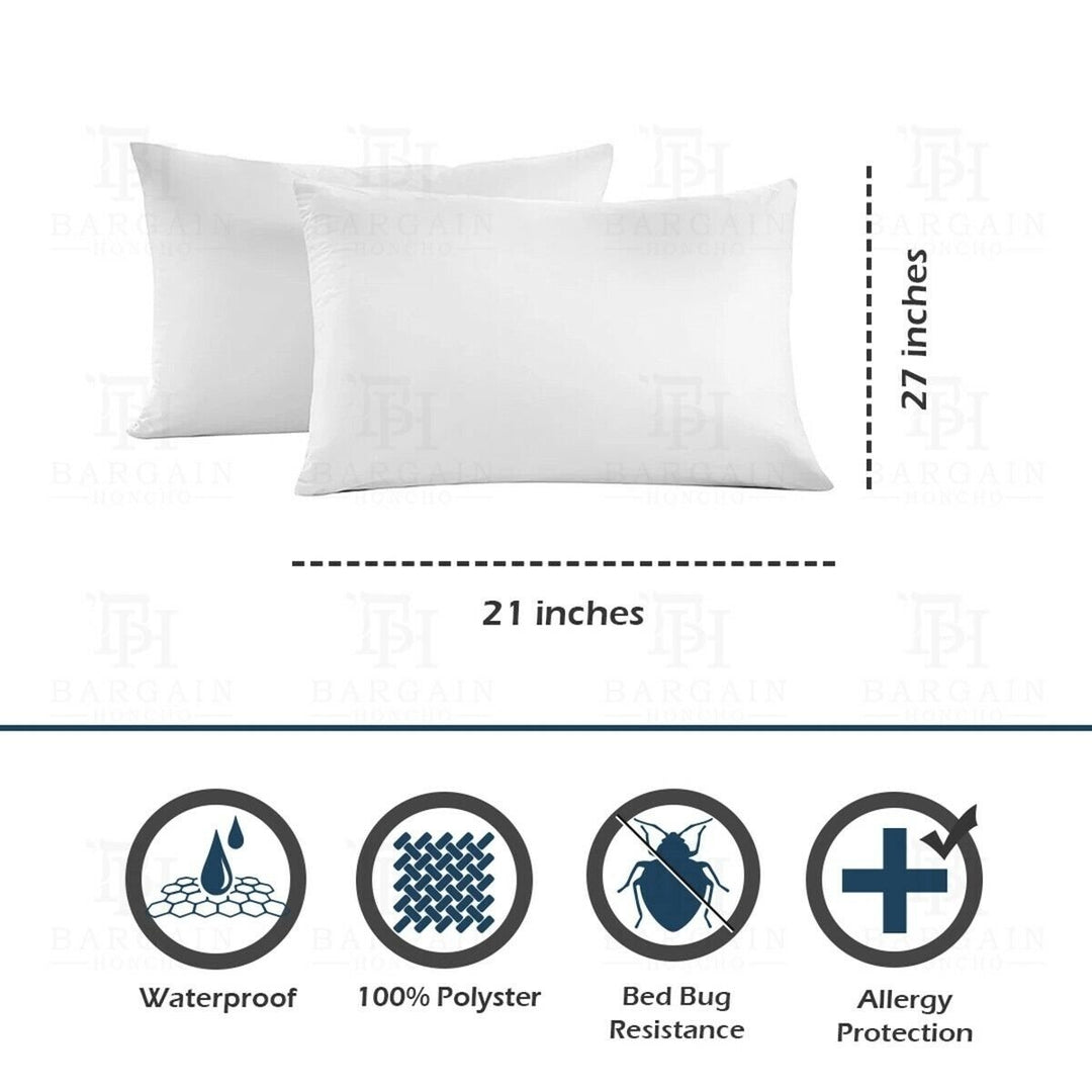 Vinyl Heavy Duty Waterproof Breathable Zippered Encasement Mattress Protector 8" Image 5