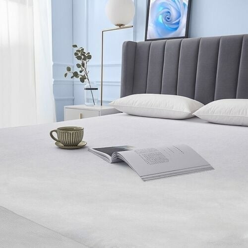 100% Water-Resistant Lightweight Soft Fabric Zippered Deep Inch Encasement Mattress Protector Image 2