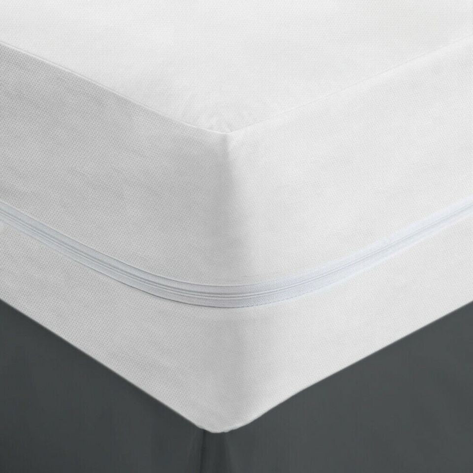 Water-Resistant Zippered Mattress Protector Soft Fabric Twin Full Queen King Image 4