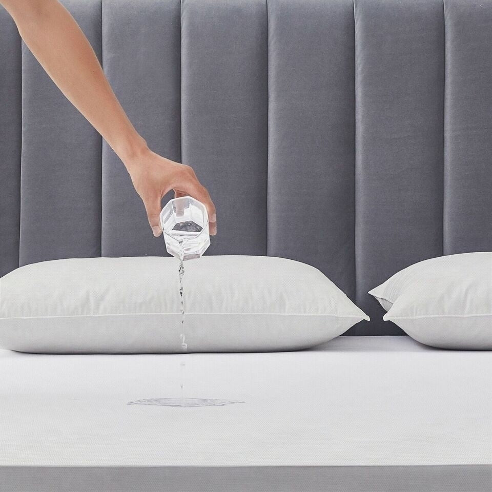 100% Water-Resistant Lightweight Soft Fabric Zippered Deep Inch Encasement Mattress Protector Image 5